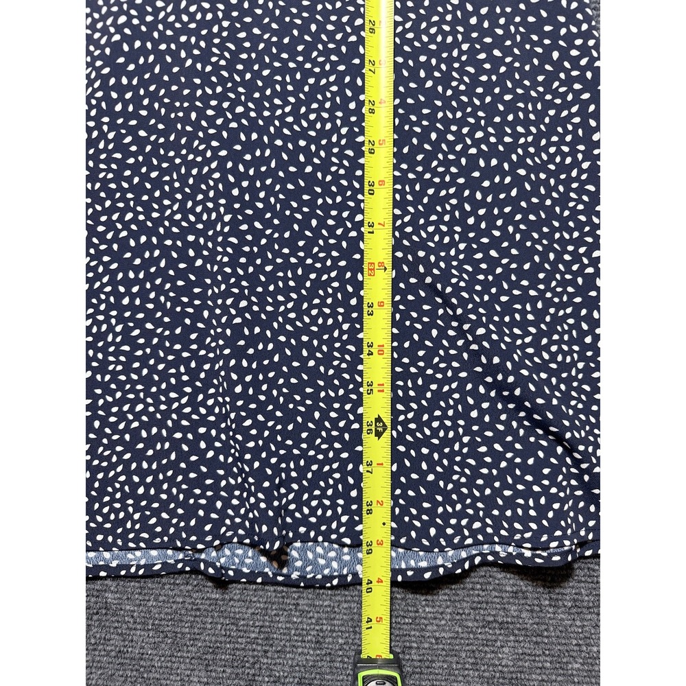 LUUL Midi Dress Womens S Navy White Polka Dot Short Sleeve V-Neck A-Line - Picture 8 of 9